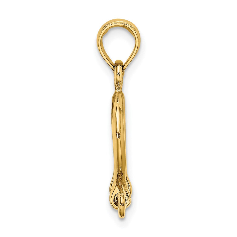 14k Yellow Gold 13 mm 3-D Small Shackle Link Screw Charm (1.09 grams)