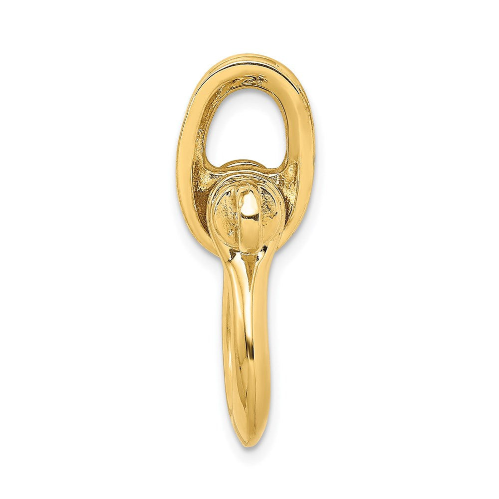 14k Yellow Gold 16.95 mm 3-D Large Shackle W/ Pulley Bail Charm (8.33 grams)