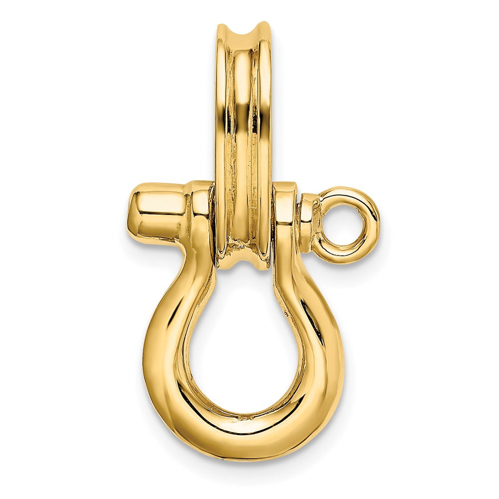 14k Yellow Gold 14.3 mm 3-D Medium Shackle Charm (4.81 grams)