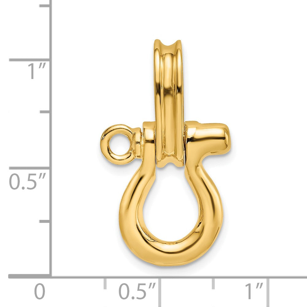 14k Yellow Gold 14.3 mm 3-D Medium Shackle Charm (4.81 grams)