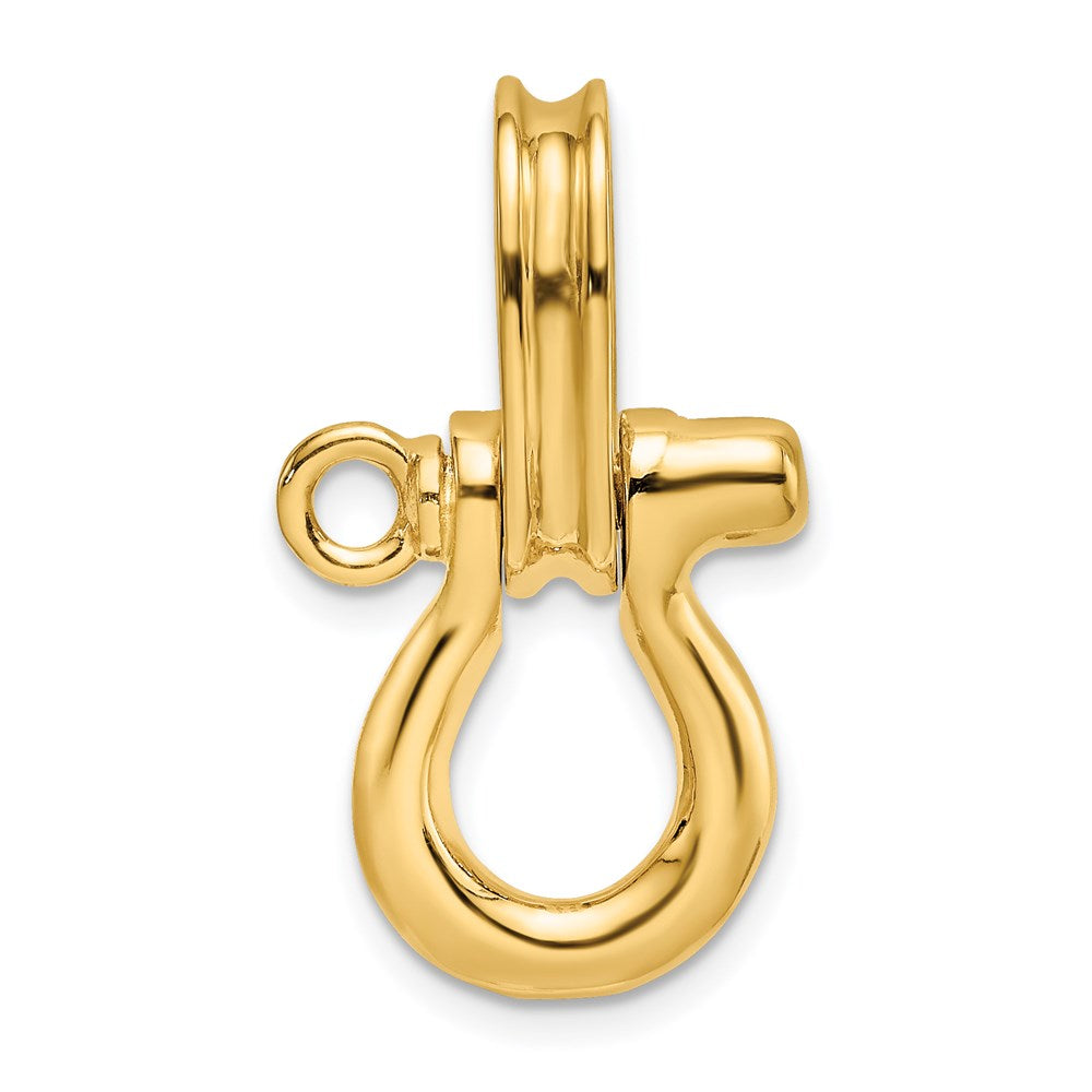 14k Yellow Gold 14.3 mm 3-D Medium Shackle Charm (4.81 grams)