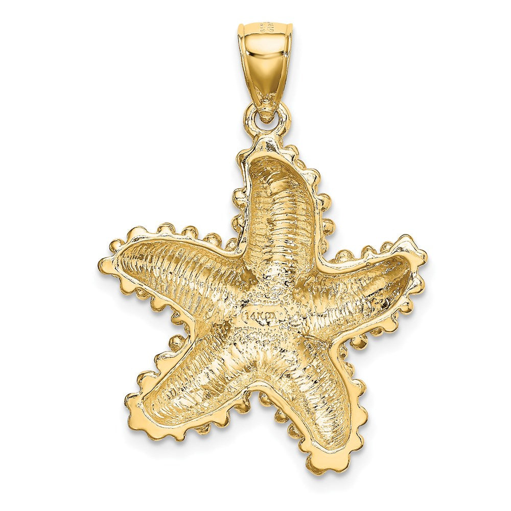 14k Yellow Gold 24.2 mm Textured Starfish Charm (5.64 grams)