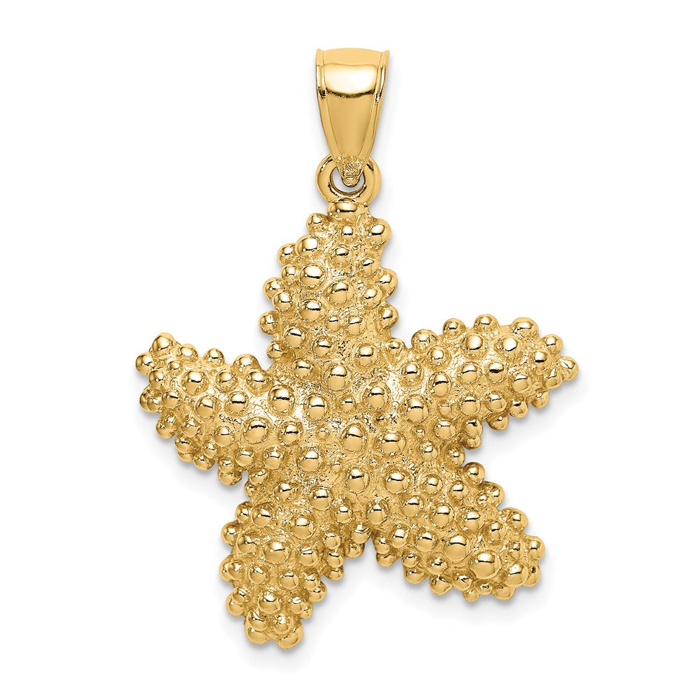 14k Yellow Gold 24.2 mm Textured Starfish Charm (5.64 grams)