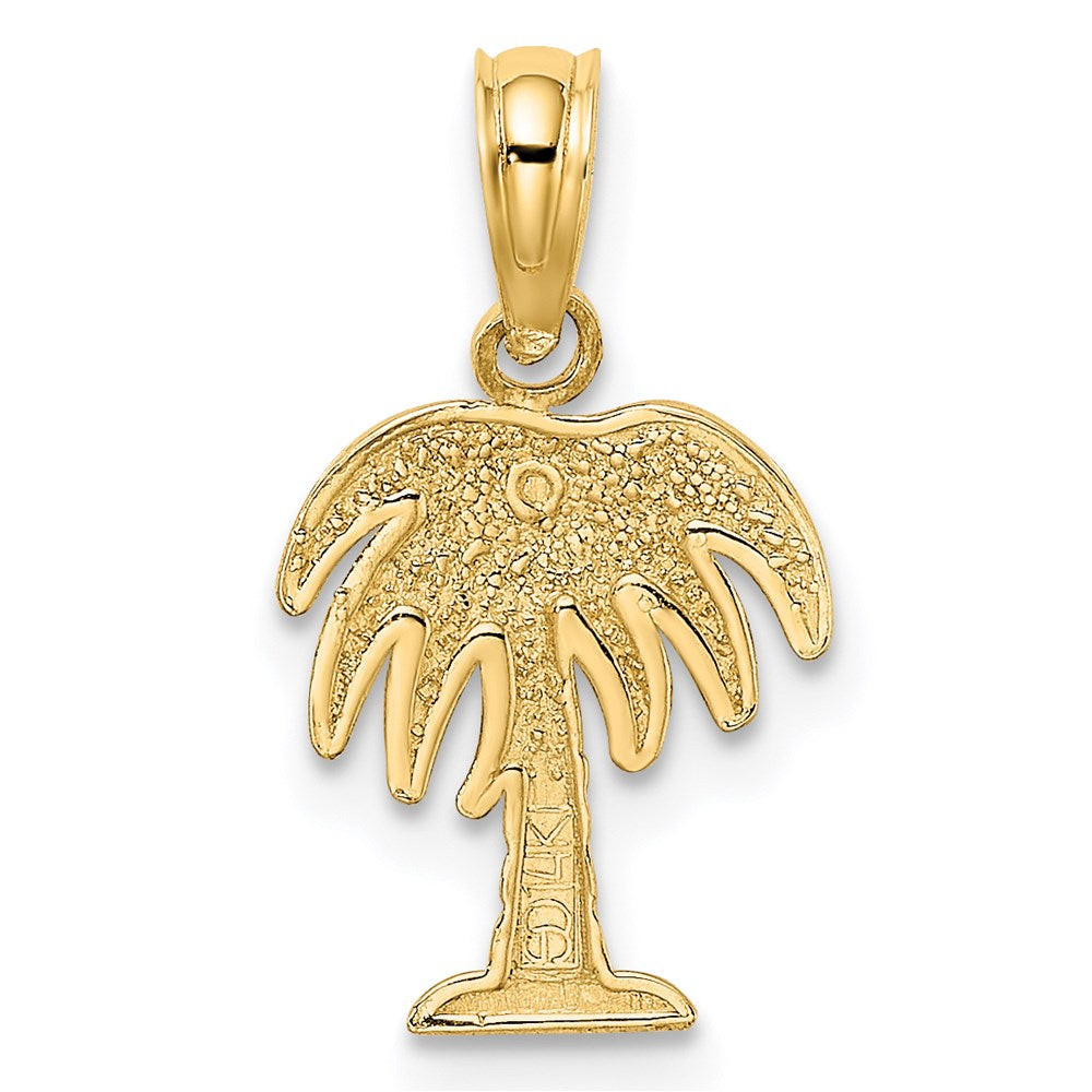 14k Yellow Gold 10.35 mm Charleston Palm Tree Charm (0.6 grams)