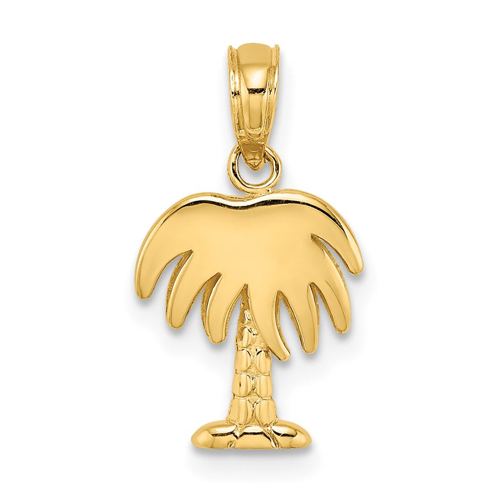 14k Yellow Gold 10.35 mm Charleston Palm Tree Charm (0.6 grams)