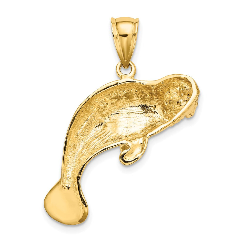 14k Yellow Gold 31.5 mm ng Manatee Charm (4.27 grams)
