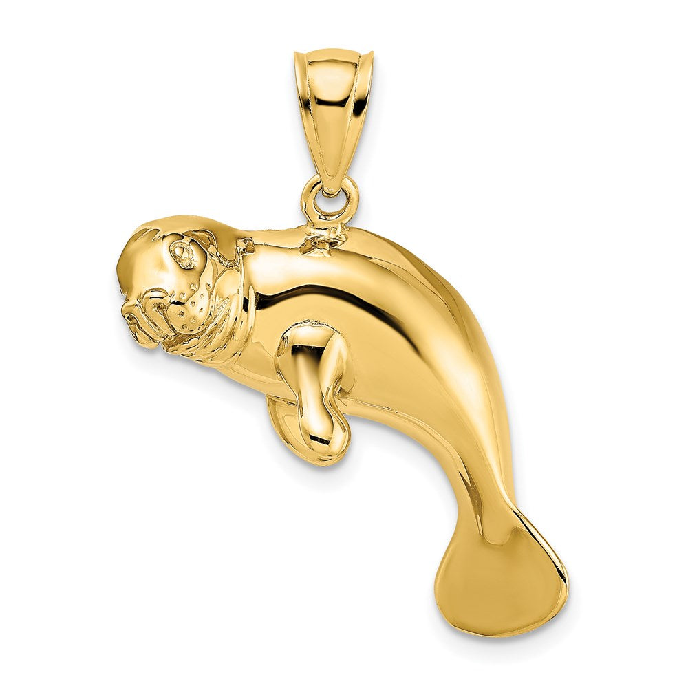 14k Yellow Gold 31.5 mm ng Manatee Charm (4.27 grams)