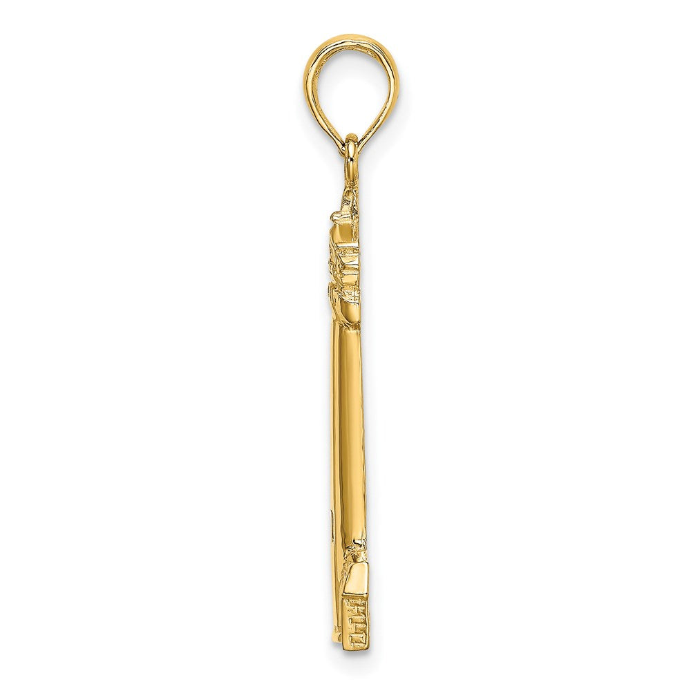 14k Yellow Gold 8.8 mm Polished CAPE MAY Lighthouse Charm (1.35 grams)
