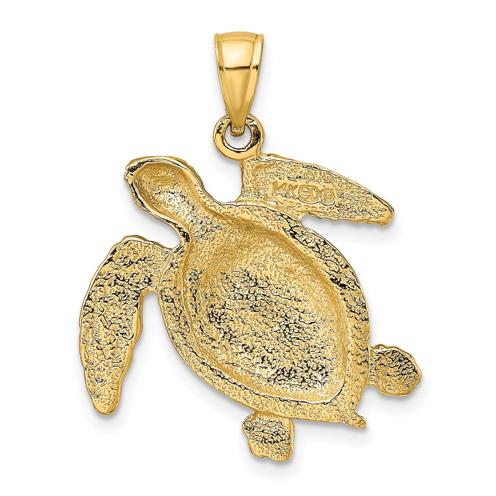 14k Yellow Gold 23.2 mm ng Sea Turtle Charm (3.58 grams)