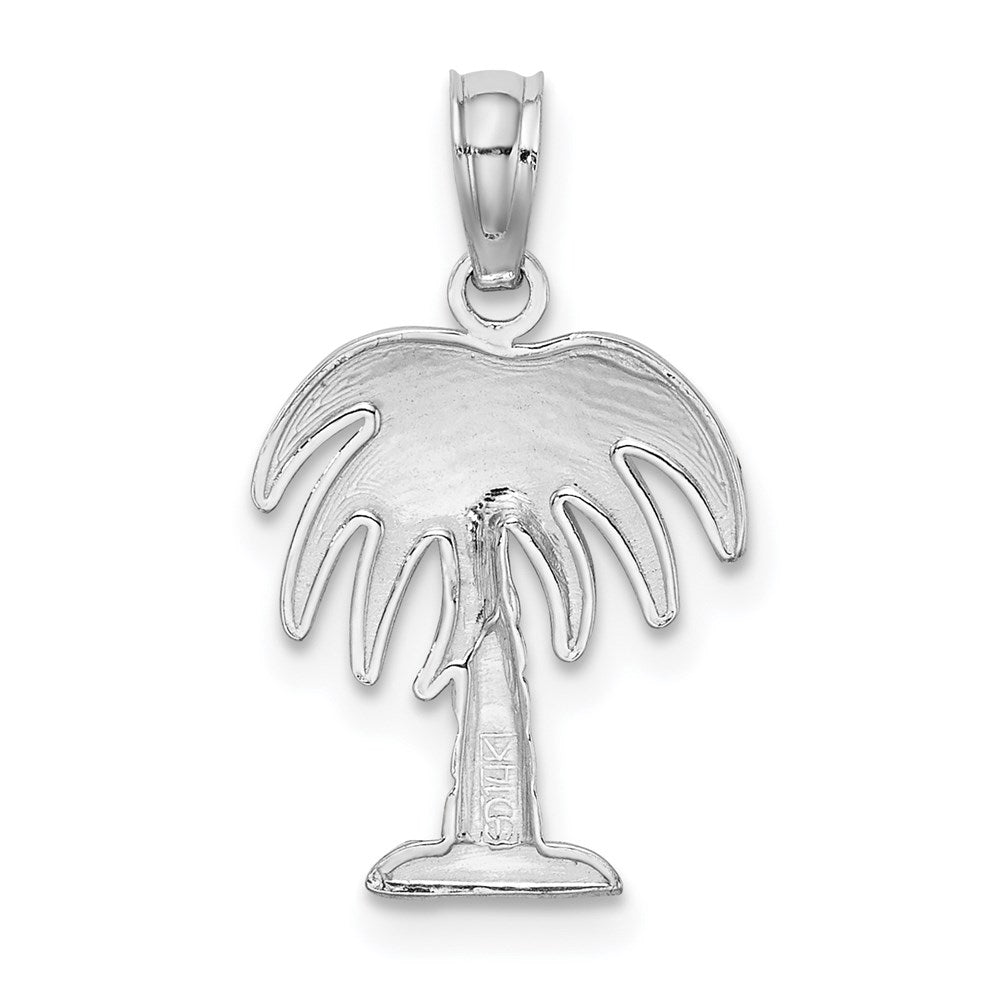 14k White Gold 12.3 mm  Charleston Palm Tree Charm (0.76 grams)