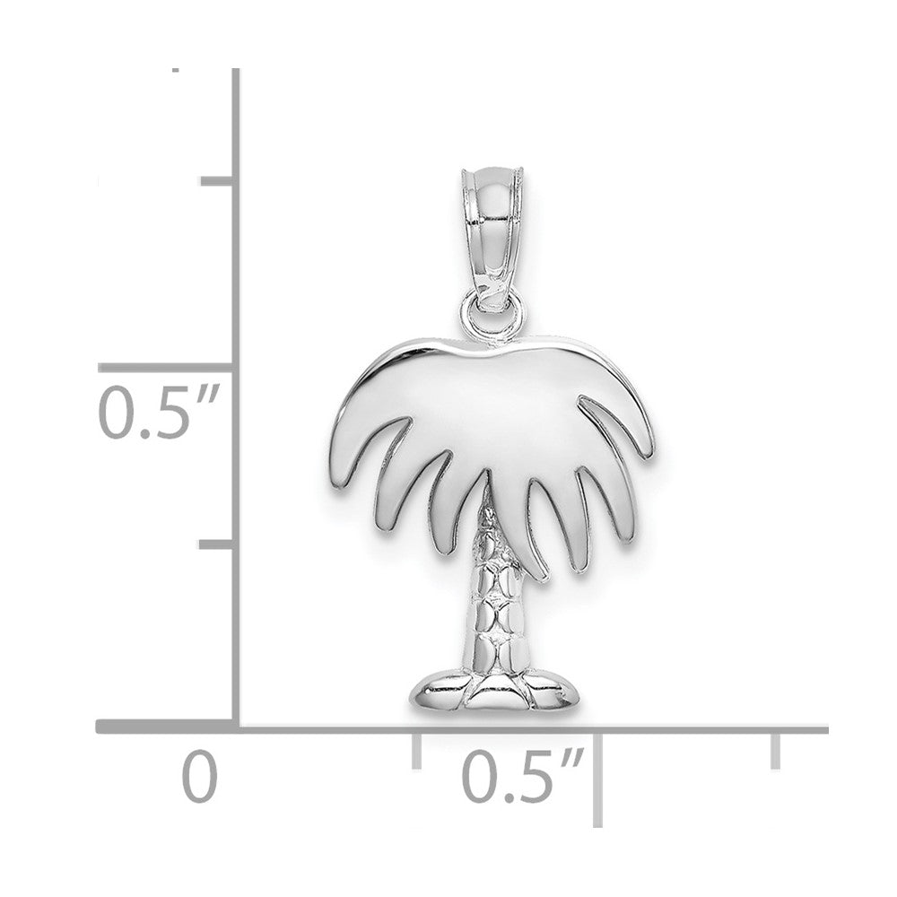 14k White Gold 12.3 mm  Charleston Palm Tree Charm (0.76 grams)