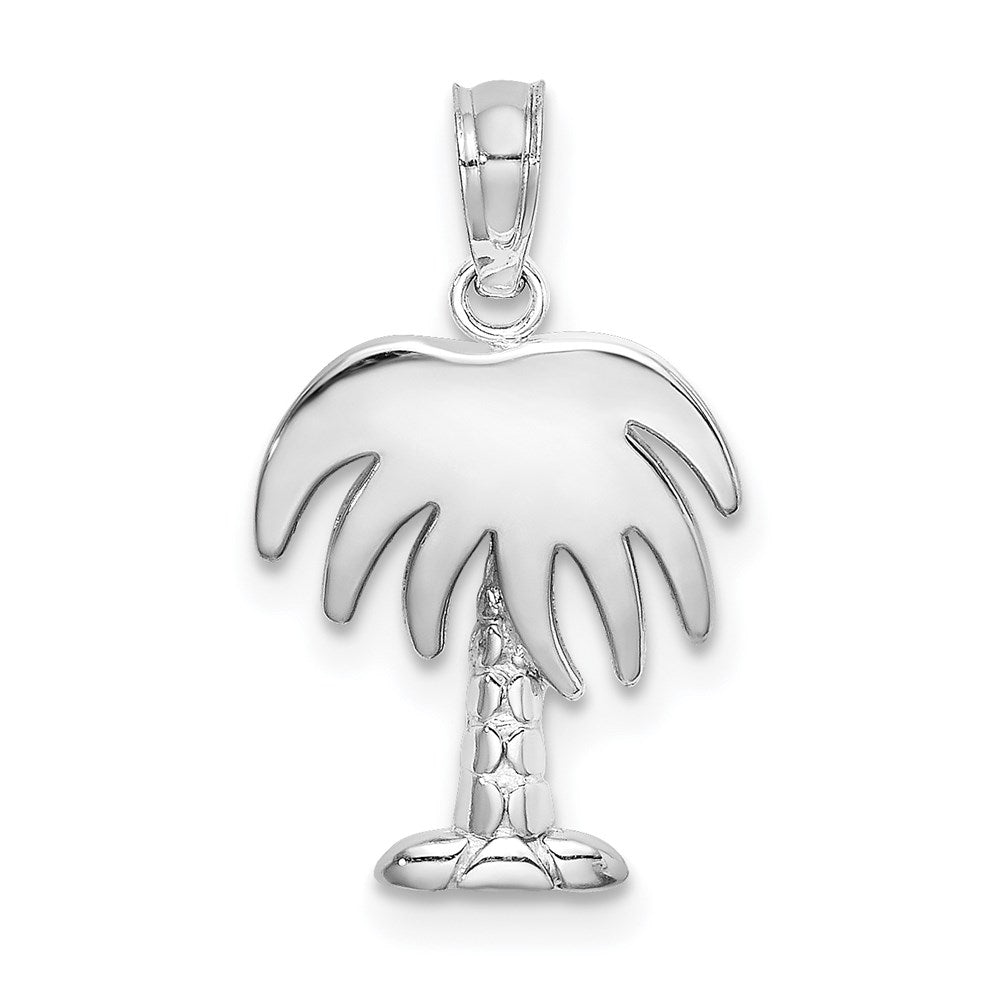 14k White Gold 12.3 mm  Charleston Palm Tree Charm (0.76 grams)