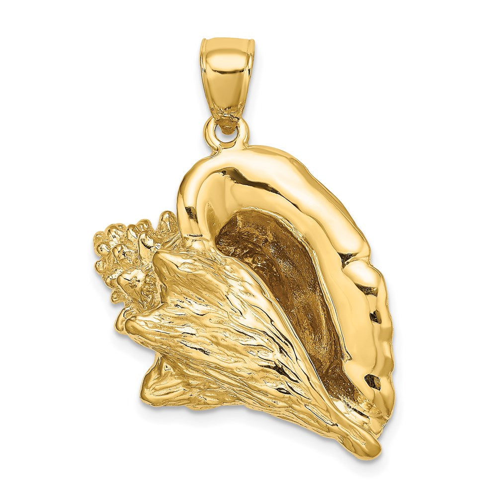 14k Yellow Gold 29.1 mm 3-D Conch Shell Charm (13.08 grams)
