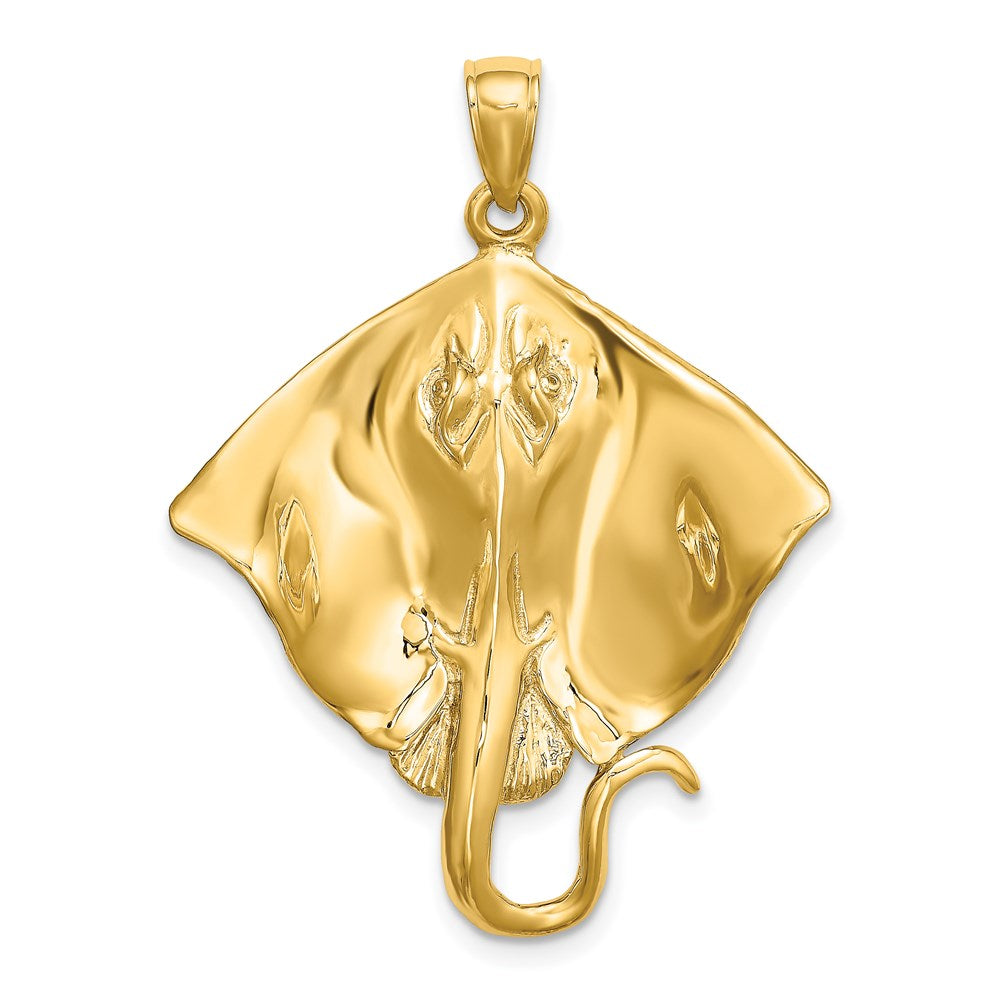 14k Yellow Gold 28.3 mm Polished Stingray Charm (6.1 grams)