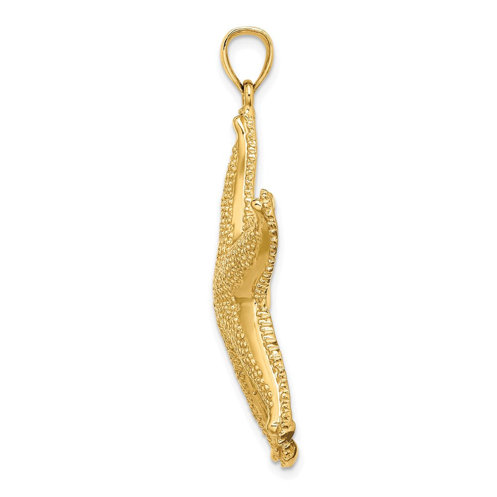 14k Yellow Gold 35.8 mm Textured Starfish Charm (9.93 grams)