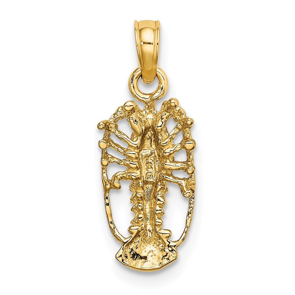 14k Yellow Gold 8 mm Florida Lobster with Out Claws Charm (1.21 grams)