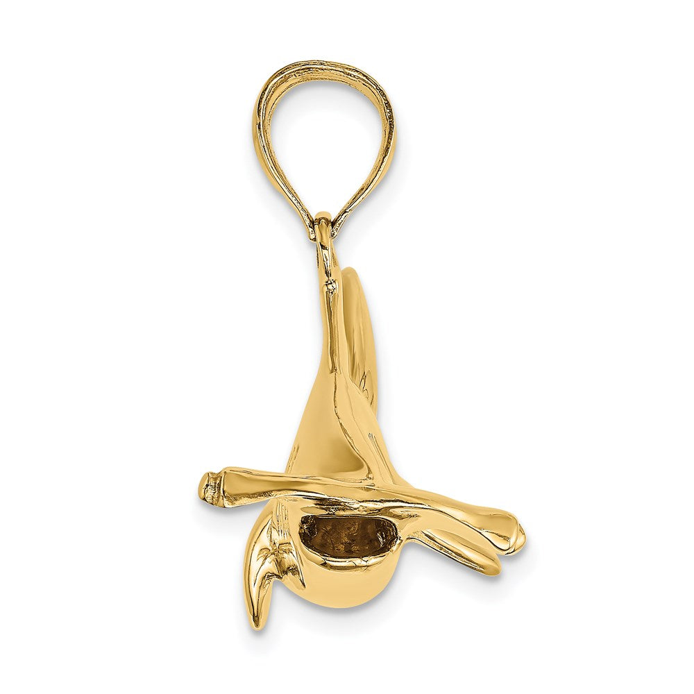 14k Yellow Gold 51.75 mm rhead Shark Charm (11.78 grams)