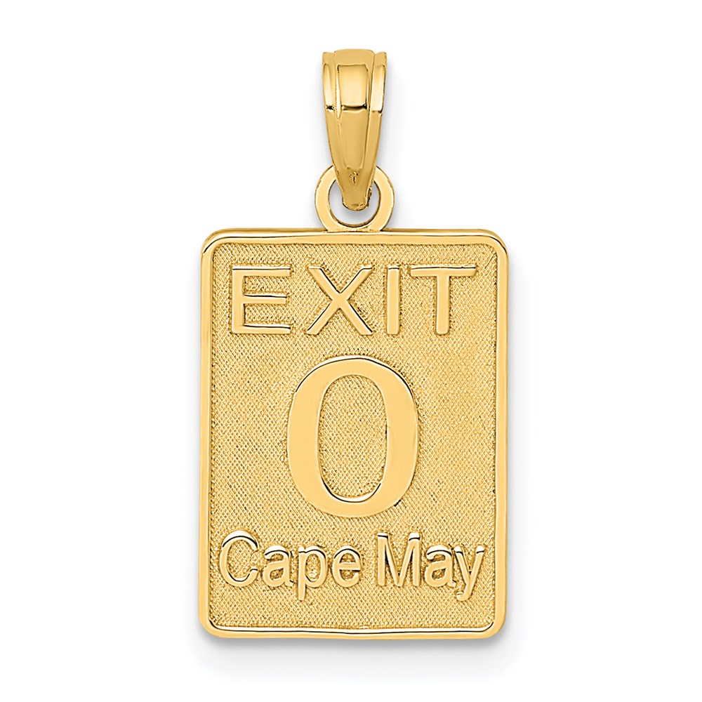 14k Yellow Gold 10.8 mm EXIT 0 / CAPE MAY Charm (1.15 grams)