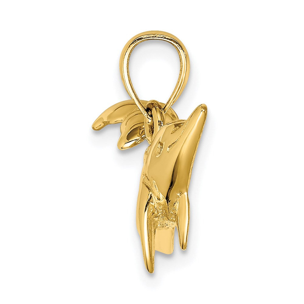 14k Yellow Gold 24.7 mm Polished Dolphin Charm (2.79 grams)