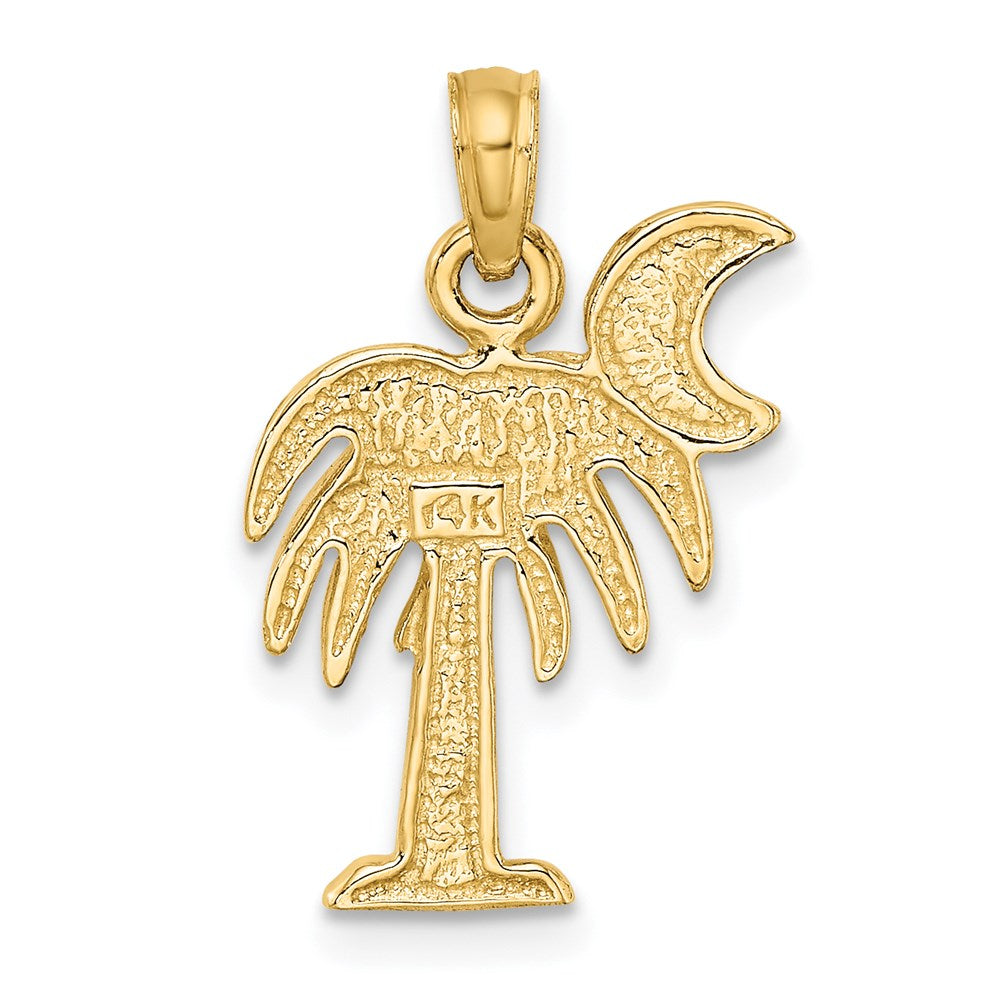 14k Yellow Gold 12.79 mm Polished Charleston Palm Tree Charm (1.47 grams)