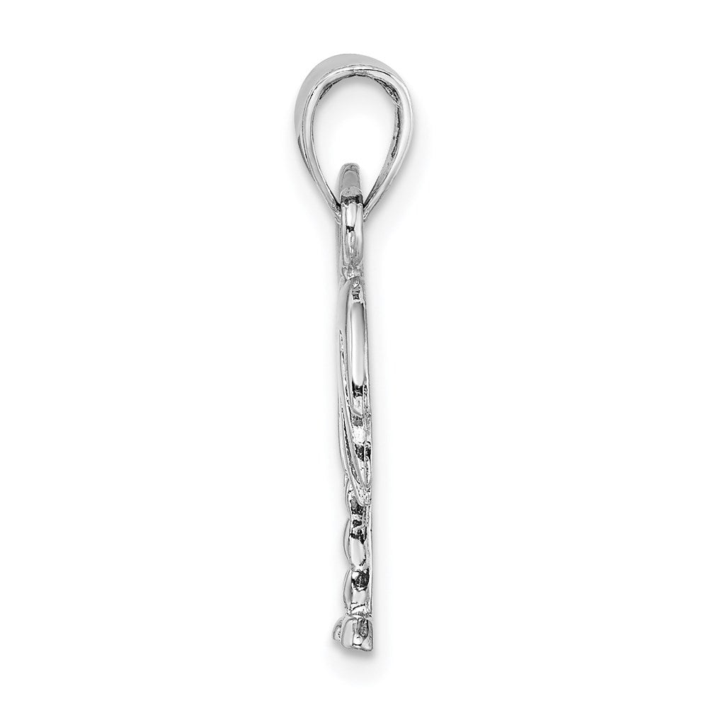 14k White Gold 13.12 mm  Polished Charleston Palm Tree Charm (1.51 grams)