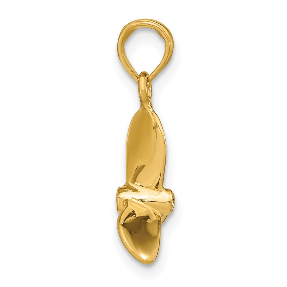14k Yellow Gold 14.4 mm 3-D w/ 3 Blades Propeller Charm (1.29 grams)