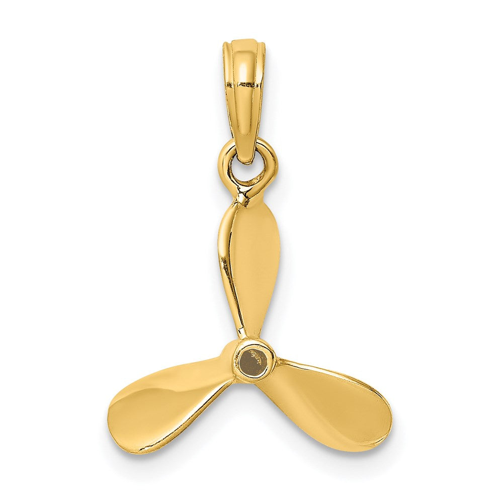 14k Yellow Gold 14.4 mm 3-D w/ 3 Blades Propeller Charm (1.29 grams)
