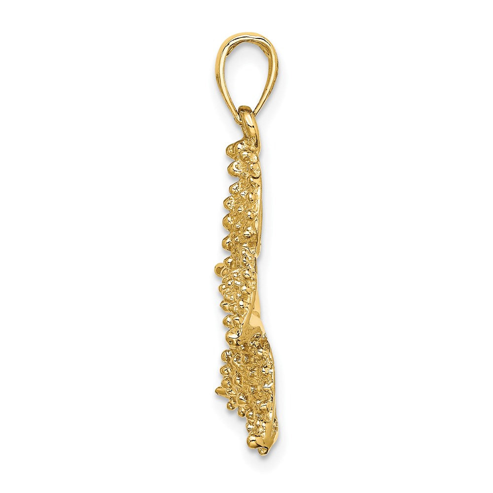 14k Yellow Gold 22.8 mm Textured Starfish Charm (3.7 grams)