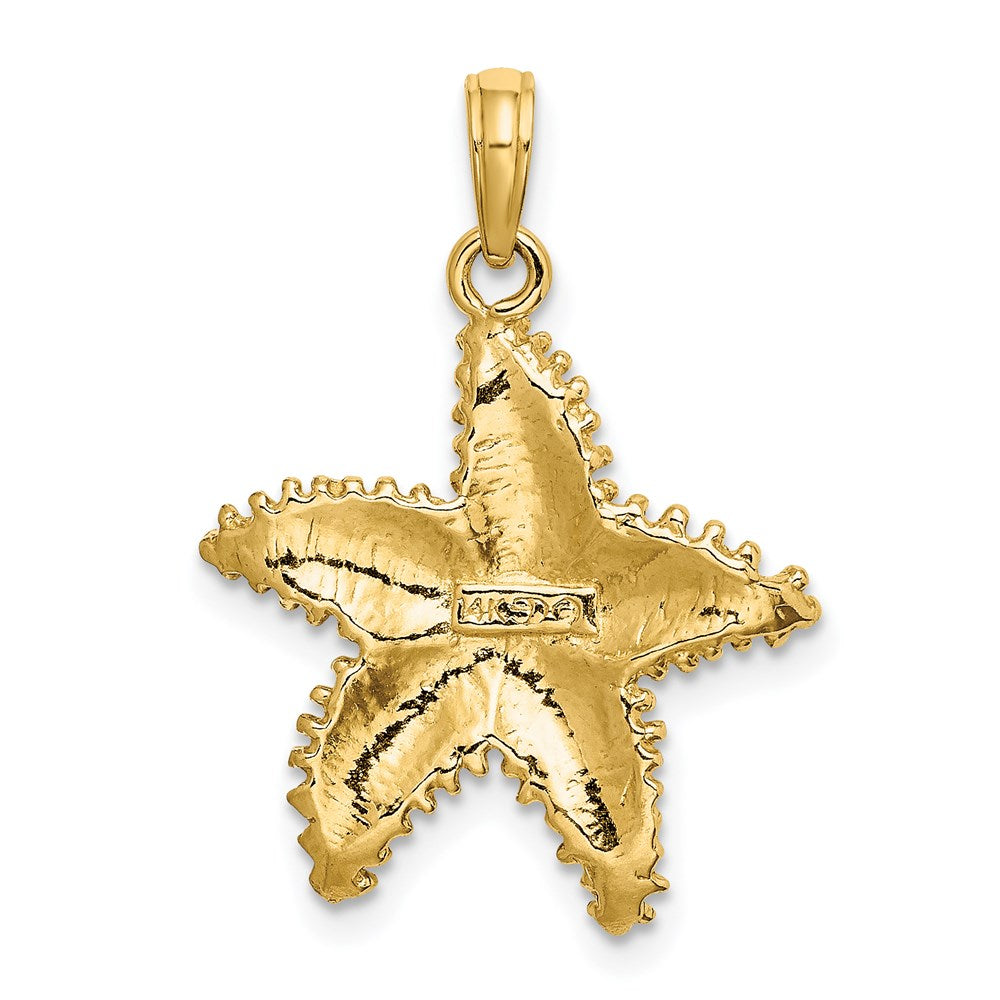 14k Yellow Gold 19.9 mm Beaded Textured Starfish Charm (2.96 grams)