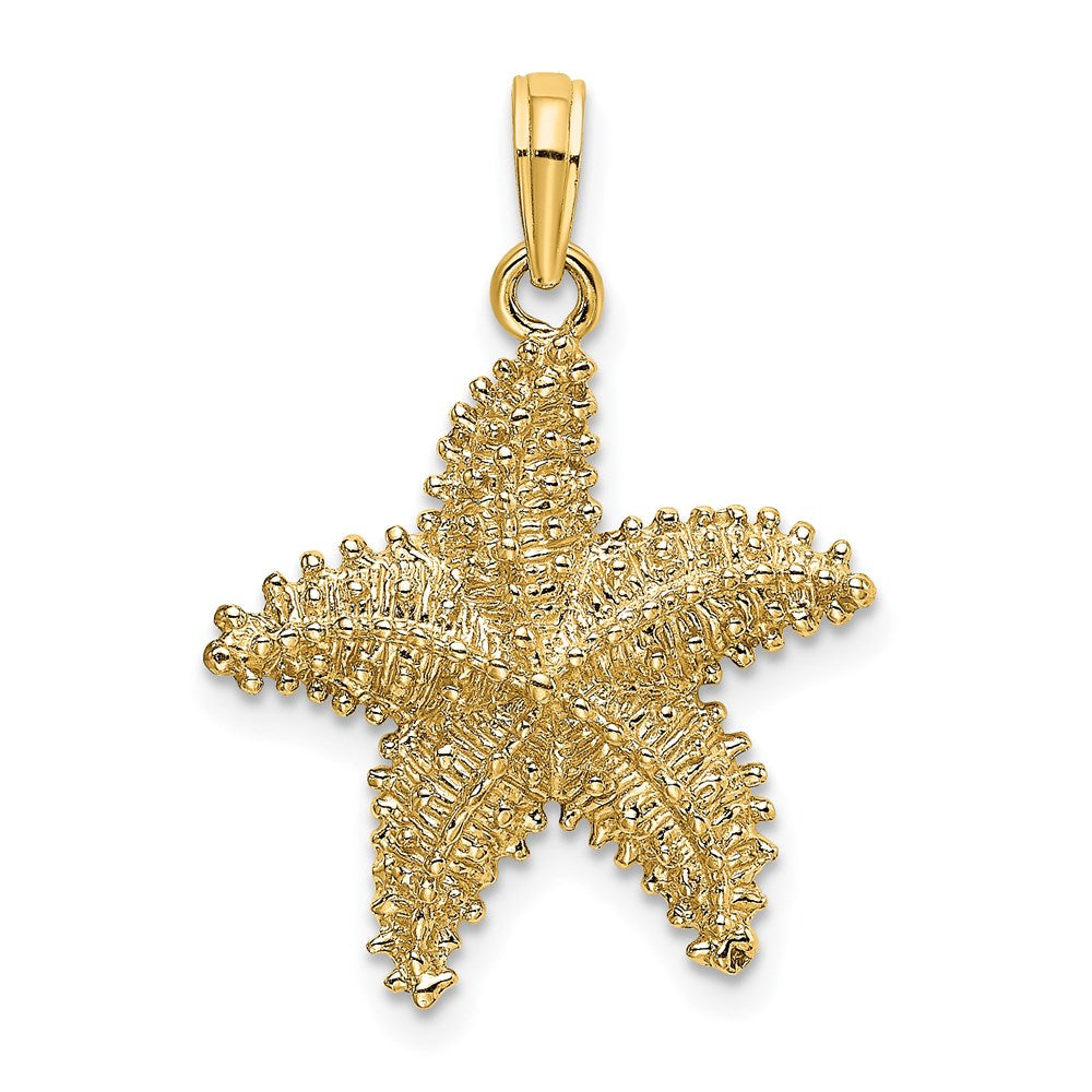 14k Yellow Gold 19.9 mm Beaded Textured Starfish Charm (2.96 grams)