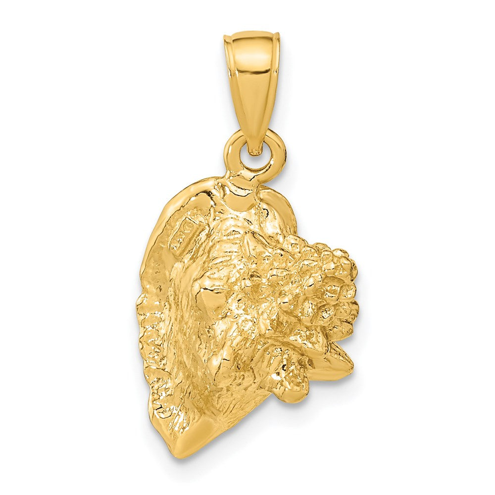14k Yellow Gold 19.65 mm 3-D Conch Shell Charm (6.83 grams)