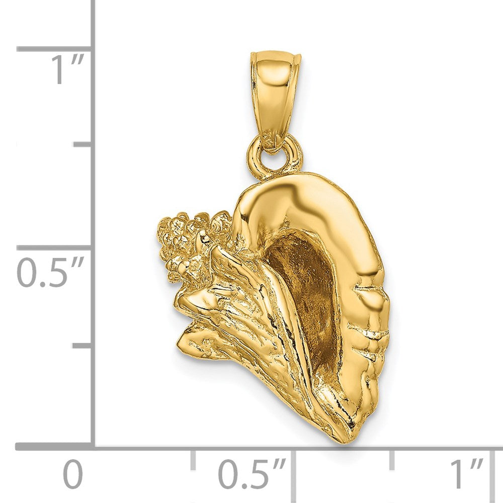 14k Yellow Gold 19.65 mm 3-D Conch Shell Charm (6.83 grams)