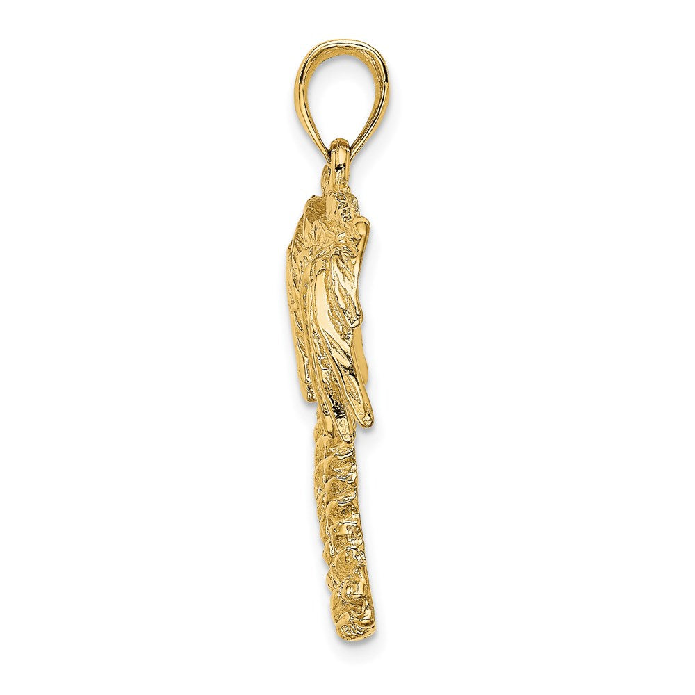 14k Yellow Gold 26.2 mm 2-D Double Palm Tree Charm (5.46 grams)