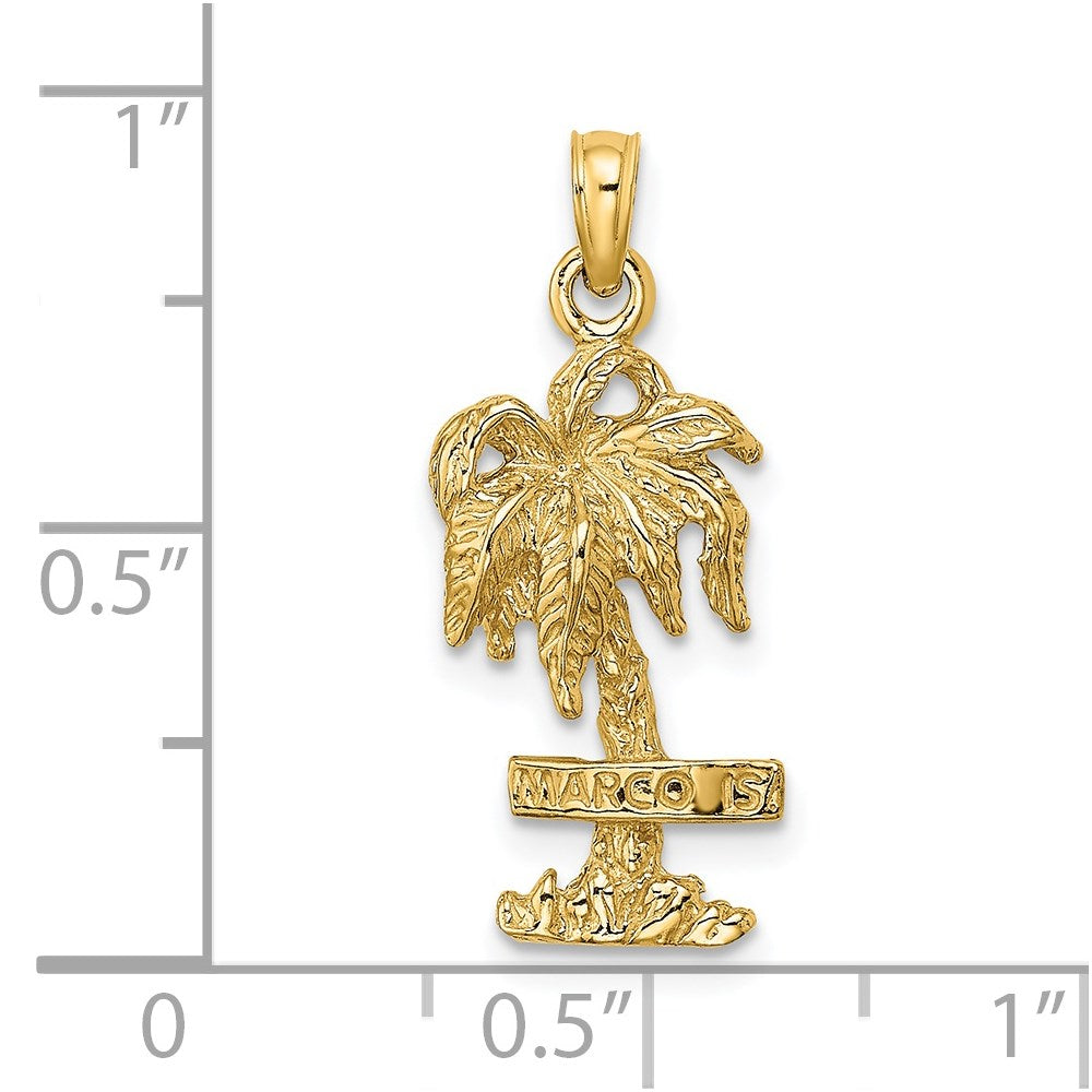 14k Yellow Gold 10.4 mm MARCO IS. Palm Tree Charm (1.58 grams)