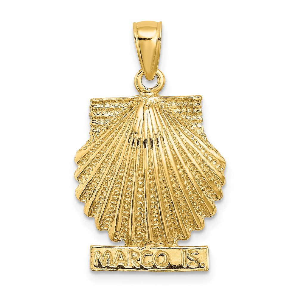 14k Yellow Gold 7.2 mm MARCO IS. Scallop Shell Charm (3.15 grams)