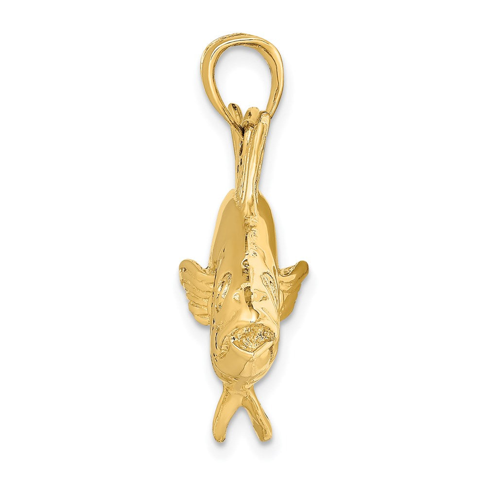14k Yellow Gold 53 mm 3-D Polished Skipjack Tuna Fish Charm (19.87 grams)