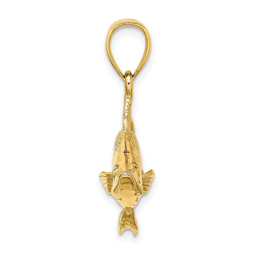 14k Yellow Gold 40.35 mm 3-D Tarpon Fish Charm (7.75 grams)