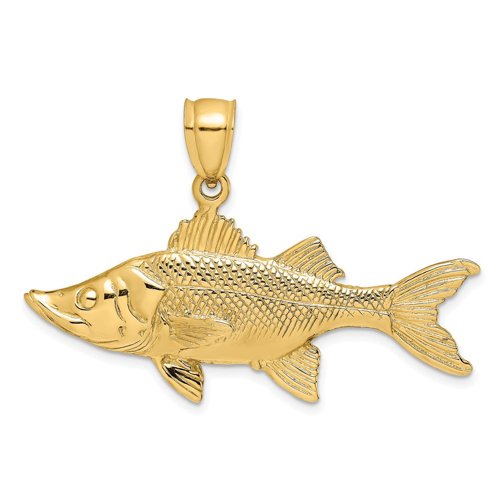 14k Yellow Gold 40.35 mm 3-D Tarpon Fish Charm (7.75 grams)