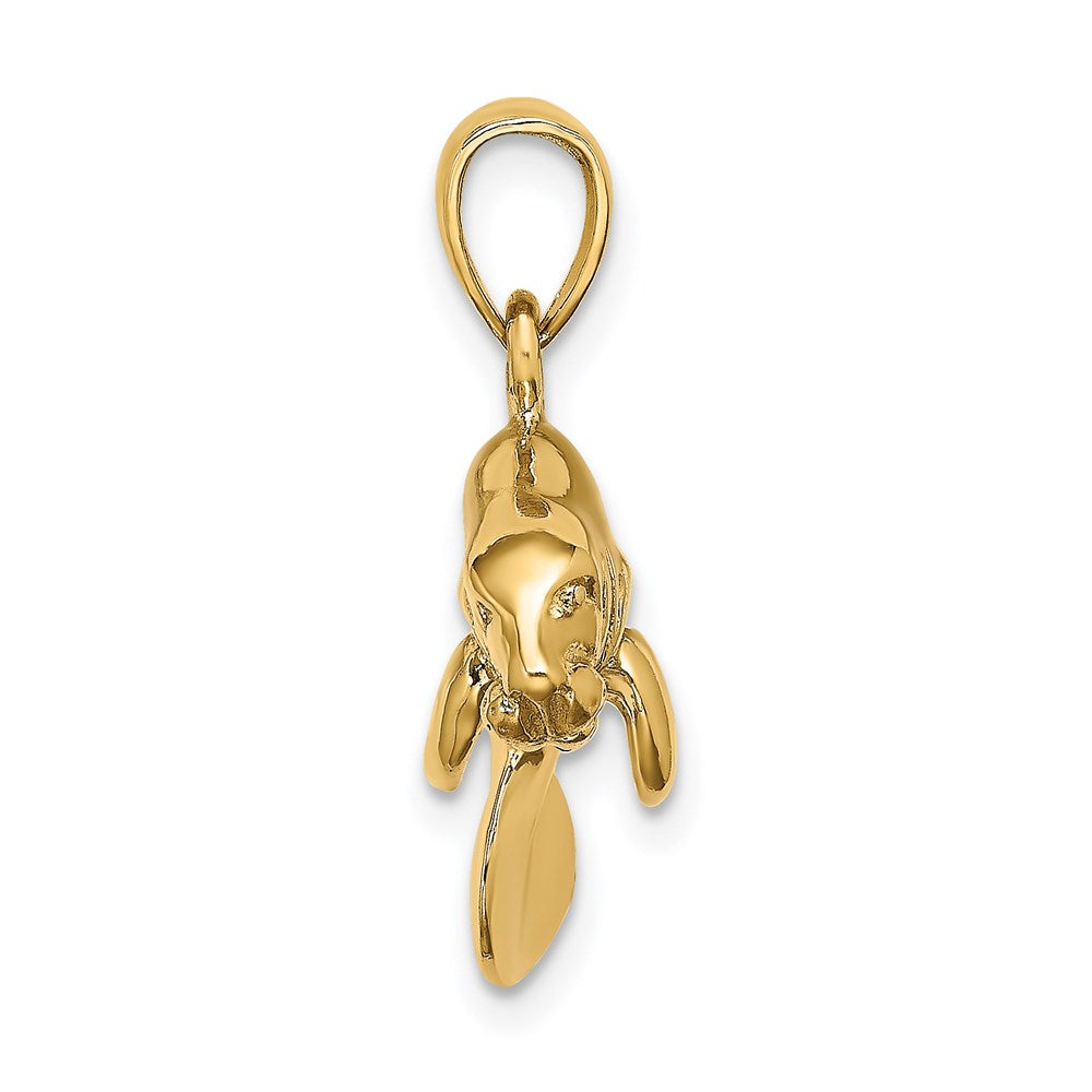 14k Yellow Gold 22.9 mm ng Manatee Charm (4.94 grams)