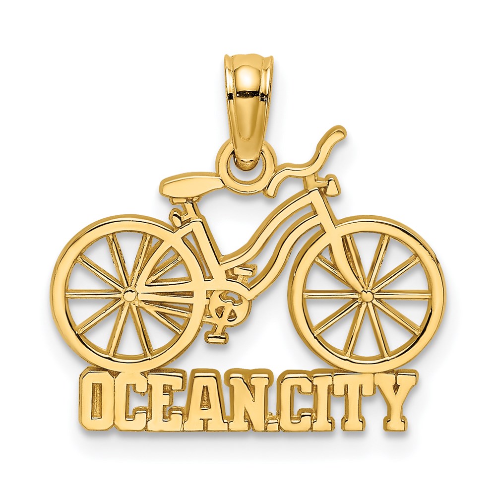 14k Yellow Gold 17.6 mm OCEAN CITY Bicycle Charm (0.98 grams)