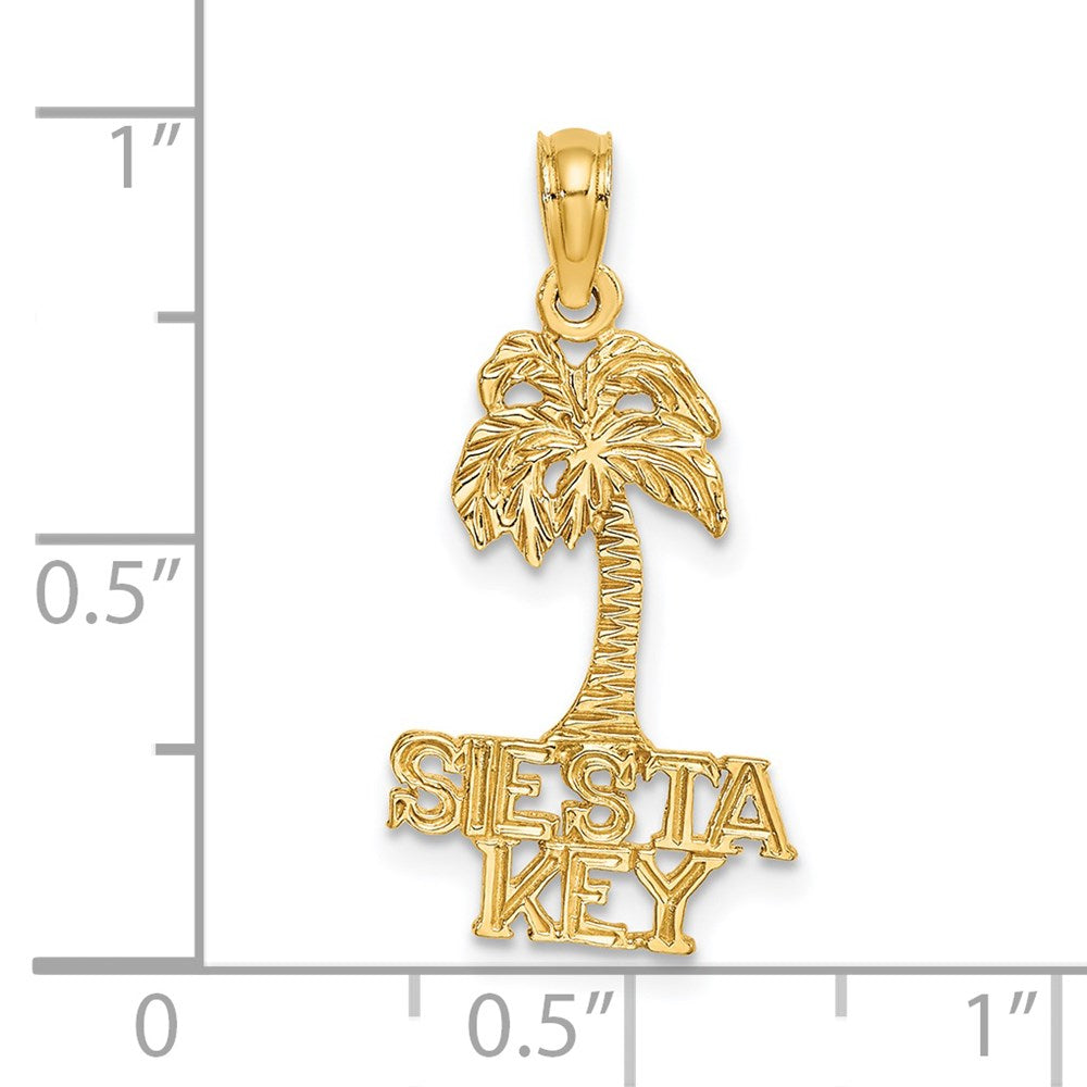 14k Yellow Gold 12.9 mm SIESTA KEY Palm Tree Charm (0.89 grams)