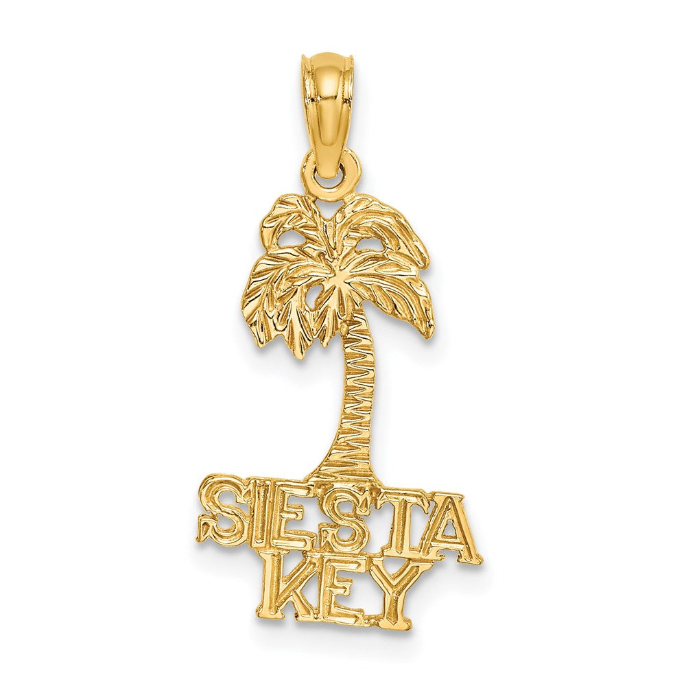 14k Yellow Gold 12.9 mm SIESTA KEY Palm Tree Charm (0.89 grams)