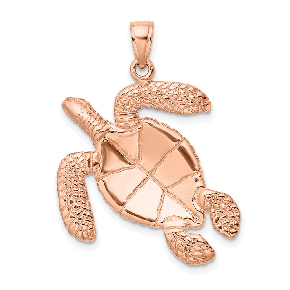 14k Rose Gold 29.6 mm ng Sea Turtle Charm (6.53 grams)