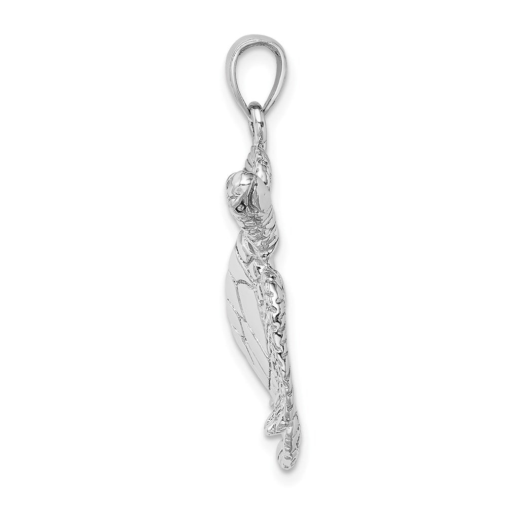 14k White Gold 29.5 mm ng Sea Turtle Charm (6.39 grams)