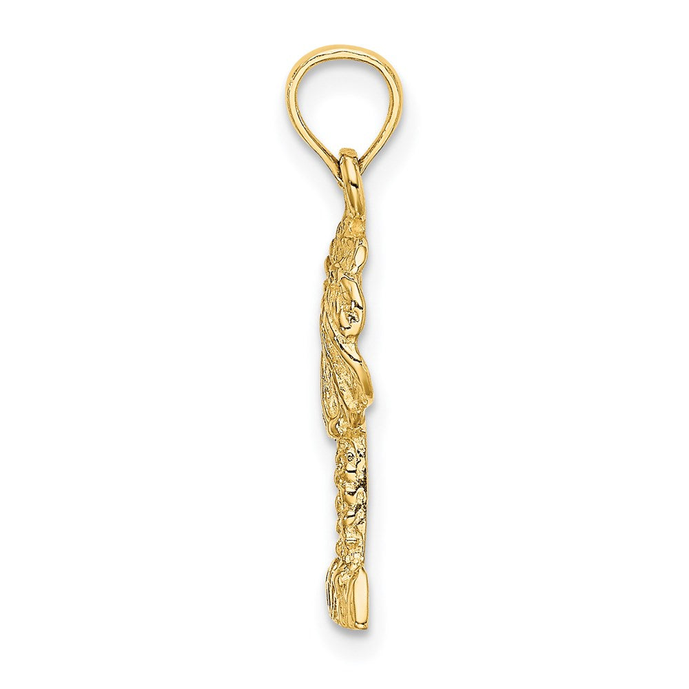 14k Yellow Gold 18.9 mm 2-D Palm Tree Charm (1 grams)