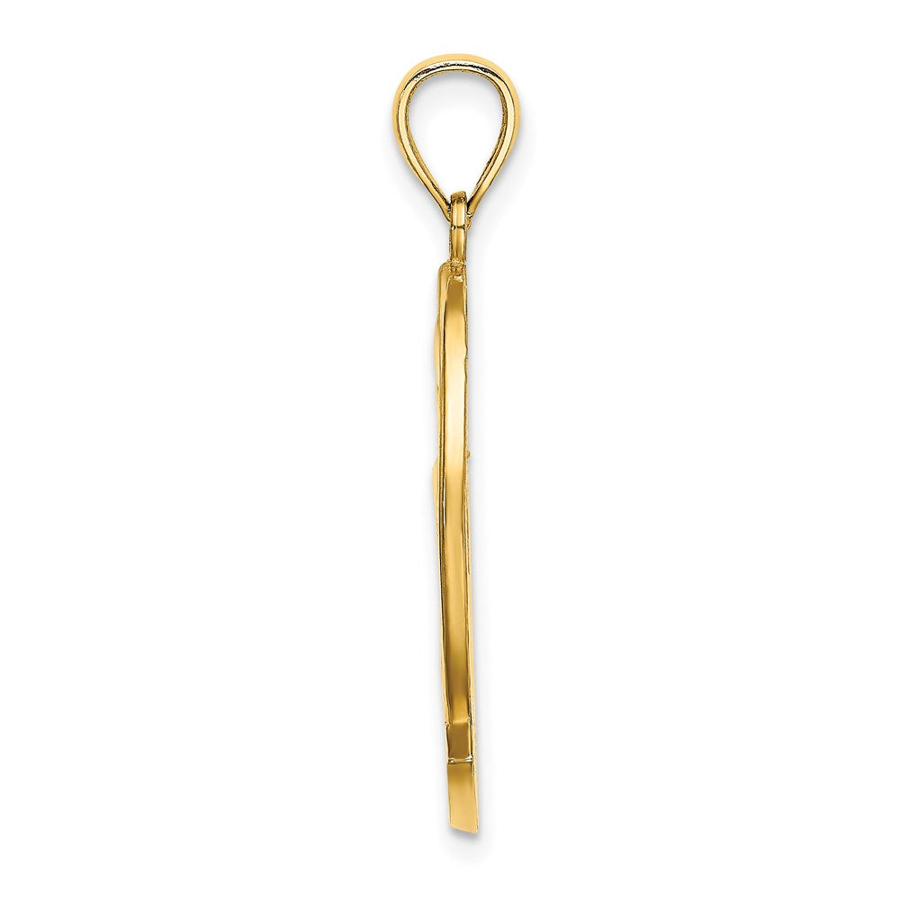 14k Yellow Gold 15.3 mm CURACAO w/ Dolphin Sunset Charm (3.04 grams)