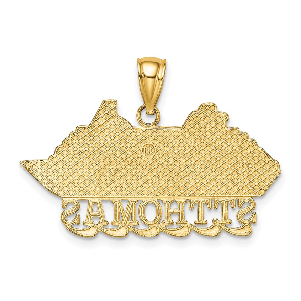 14k Yellow Gold 31.7 mm ST. THOMAS Cruise Ship Charm (3.47 grams)