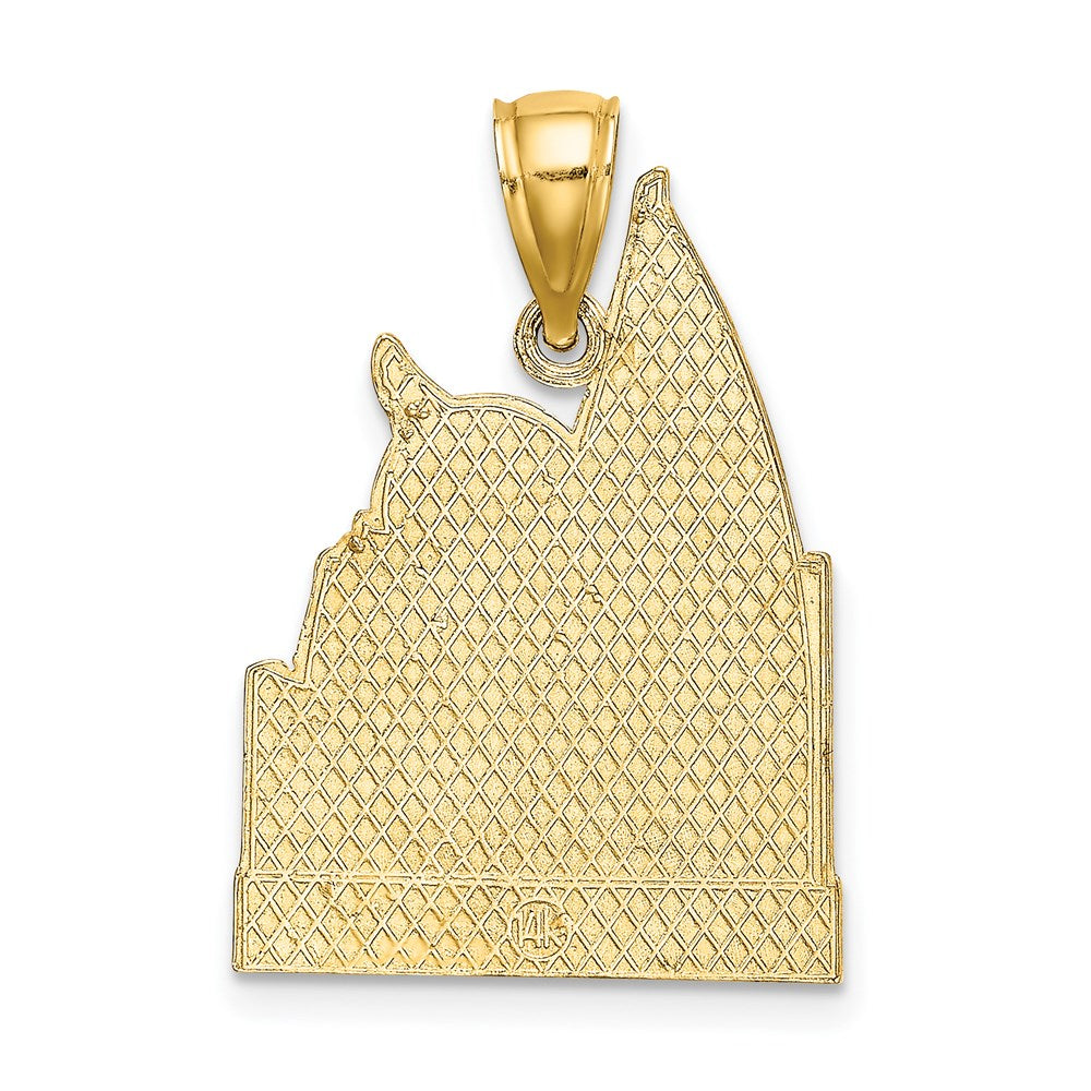 14k Yellow Gold 17.3 mm CURACAO w/ Sailboat and Seagull Charm (2.09 grams)