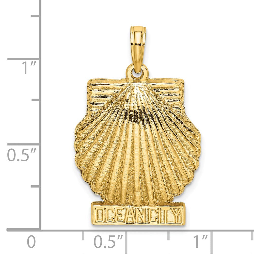 14k Yellow Gold 17.7 mm OCEAN CITY Scallop Shell Charm (3.7 grams)