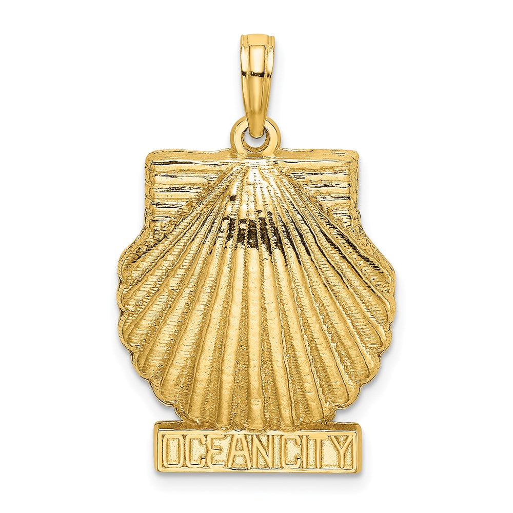 14k Yellow Gold 17.7 mm OCEAN CITY Scallop Shell Charm (3.7 grams)